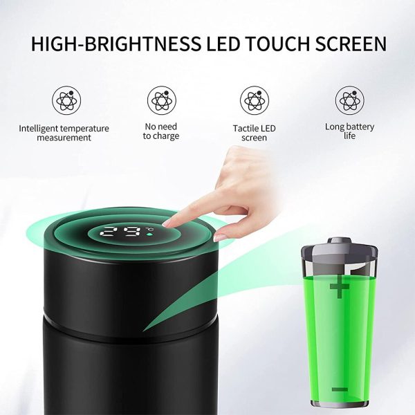 Temperature Display Vacuum Insulated Water Bottle