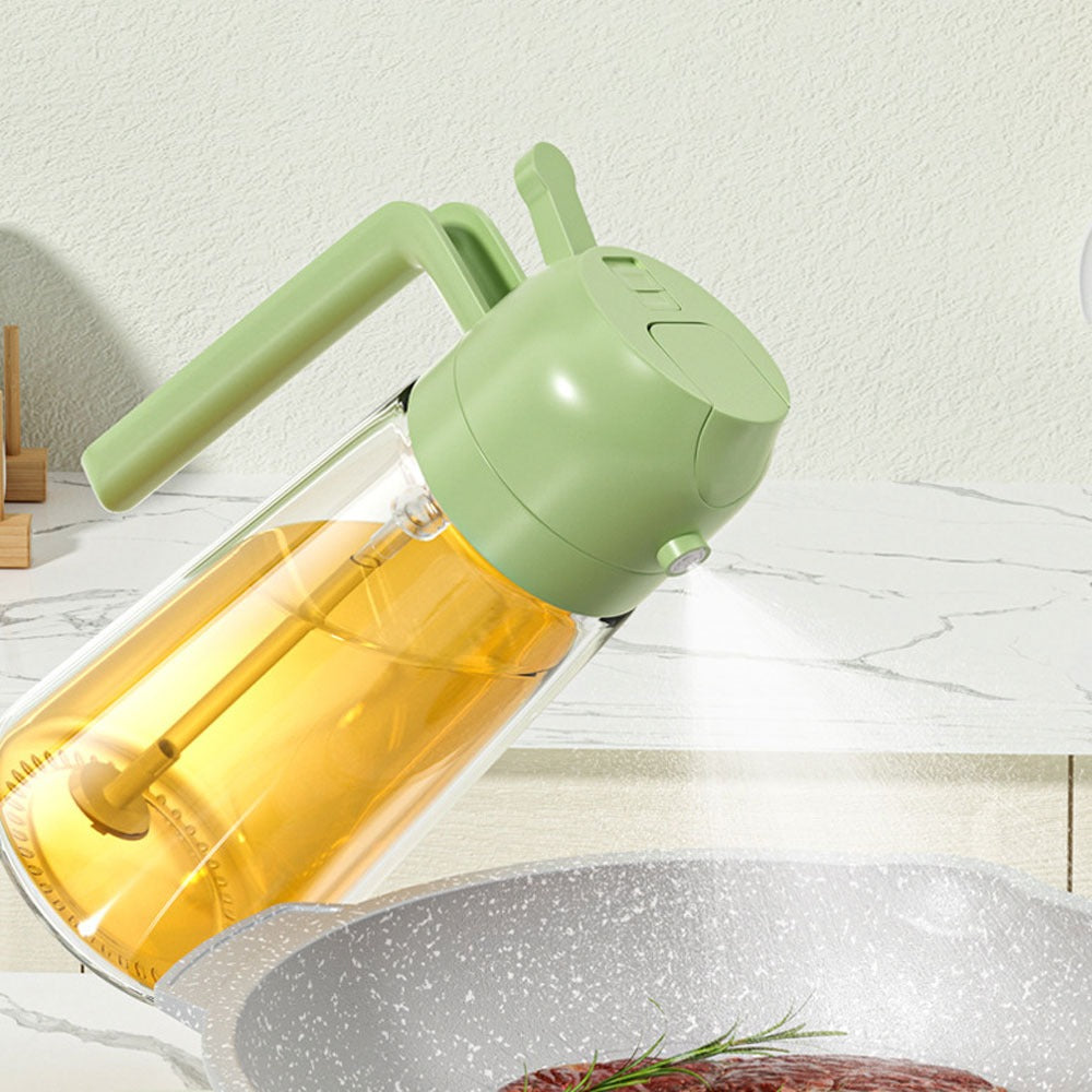 470ml Kitchen Glass Oil Sprayer Bottle | 2‑in‑1 Olive Oil Dispenser | Transparent Premium Quality