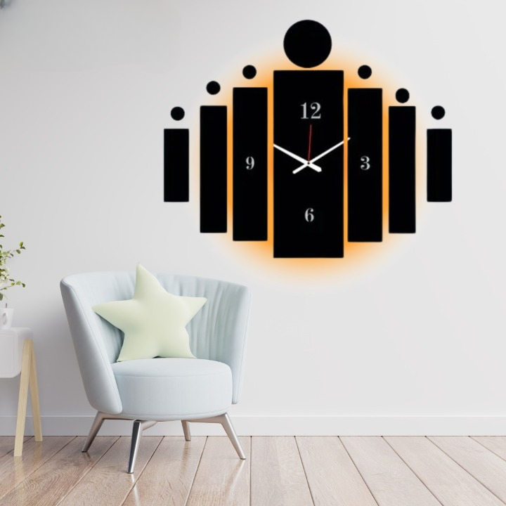 3d Tile Wall Clock  | Wooden Tile Wall Clock Frame wall Art  | Wall decoration