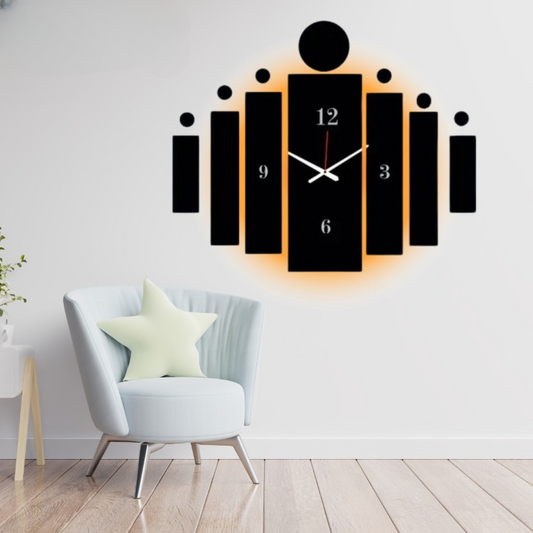 3d Tile Wall Clock  | Wooden Tile Wall Clock Frame wall Art  | Wall decoration