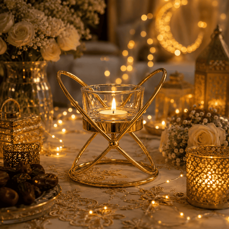 Elegant Black Candle Holder – Decorative Metal Candle Stand for Home & Table Décor