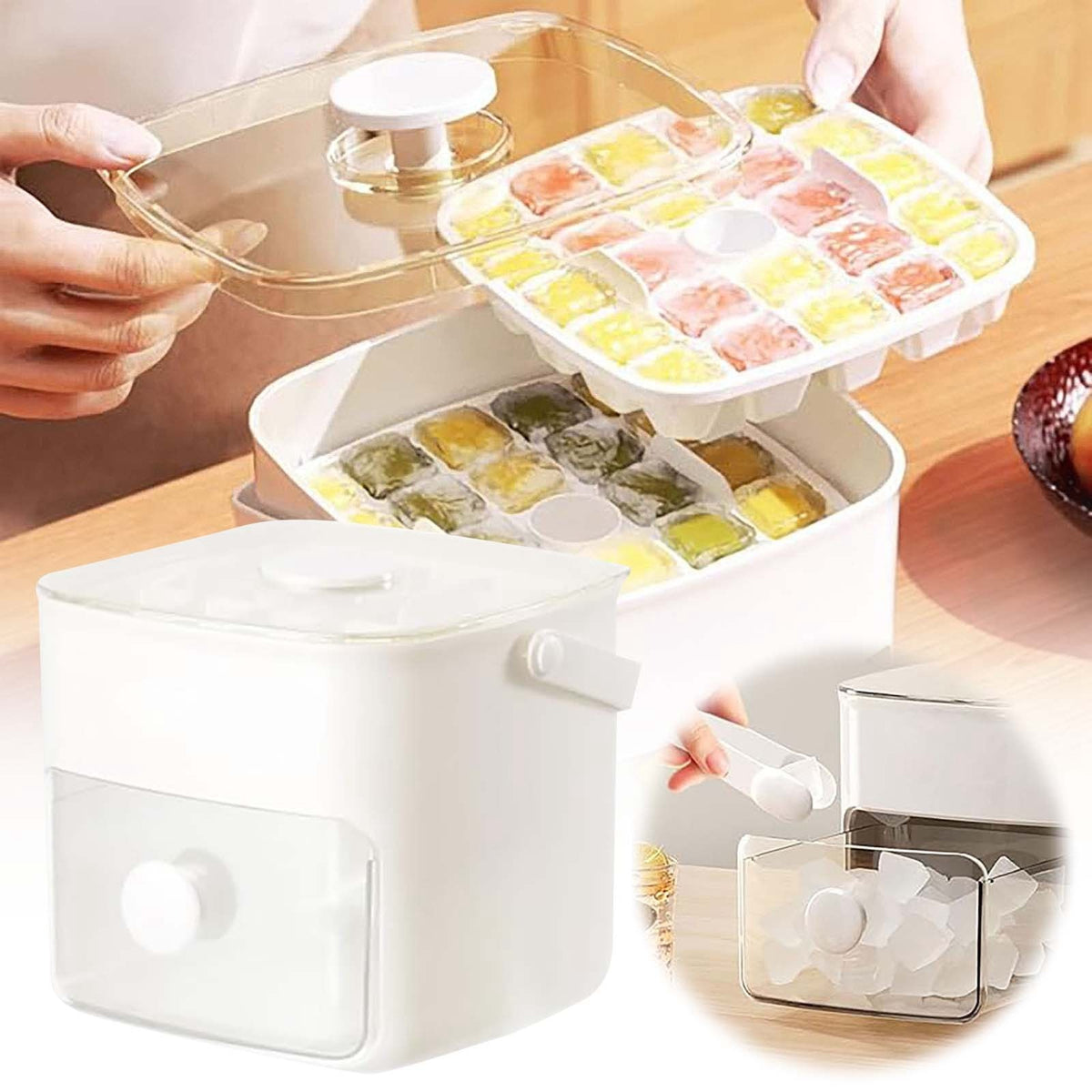 Box Mold Ice Storage Double Layer Ice Cube Tray
