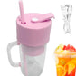 Portable Mini Crusher Juicer – USB Rechargeable Electric Juice Cup with Straw
