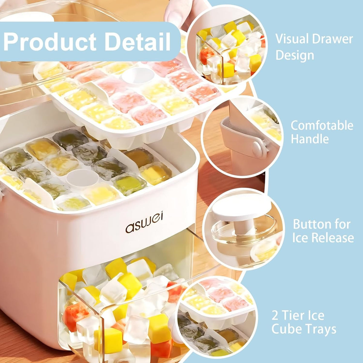 Box Mold Ice Storage Double Layer Ice Cube Tray