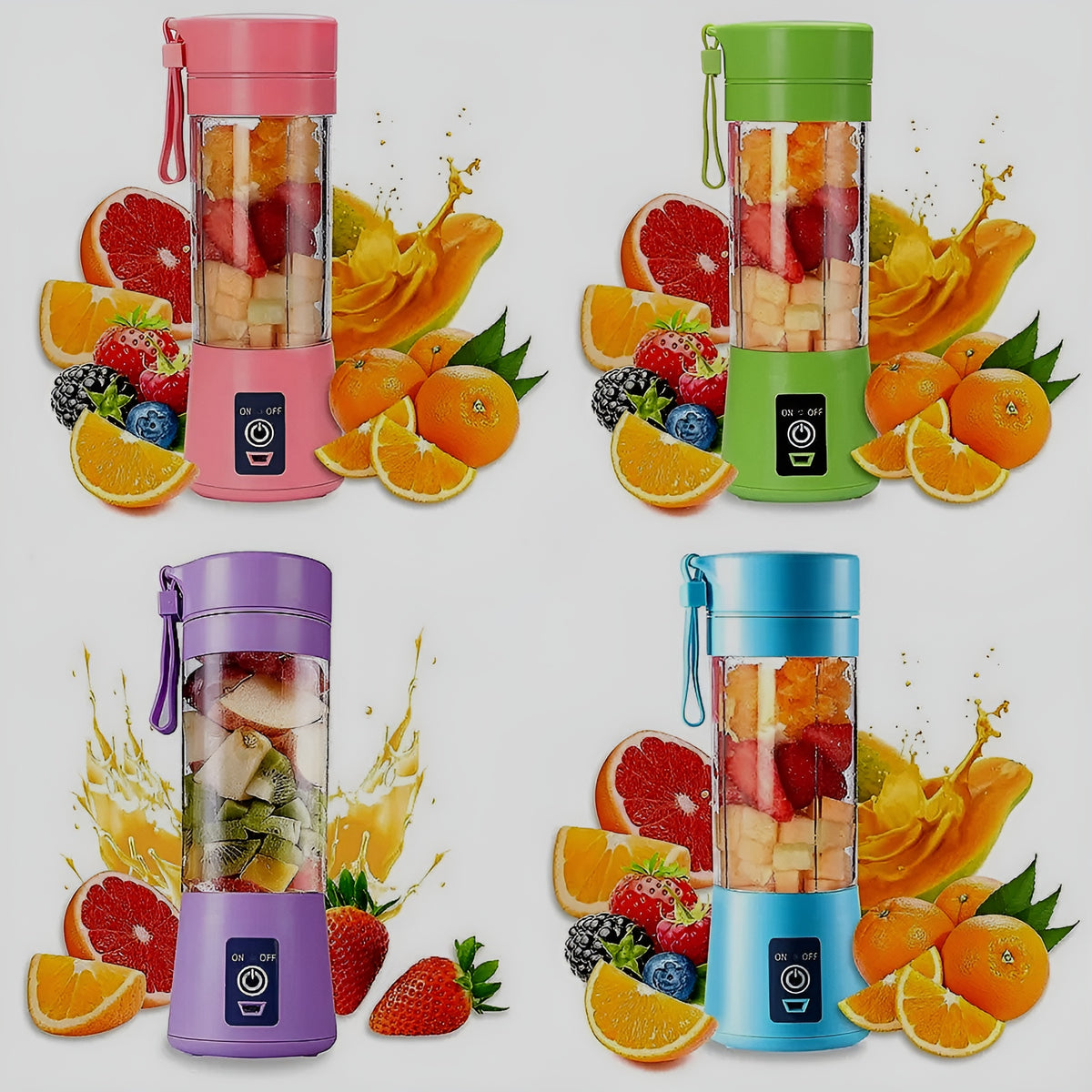 Portable Mini 6 blade Juicer blender | Outdoor Juicing Cup (380ml) - Rechargeable