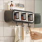 Wall Mounted Box Condiment Containers Space Saving Storage Durable Transparent Kitchen Organizer