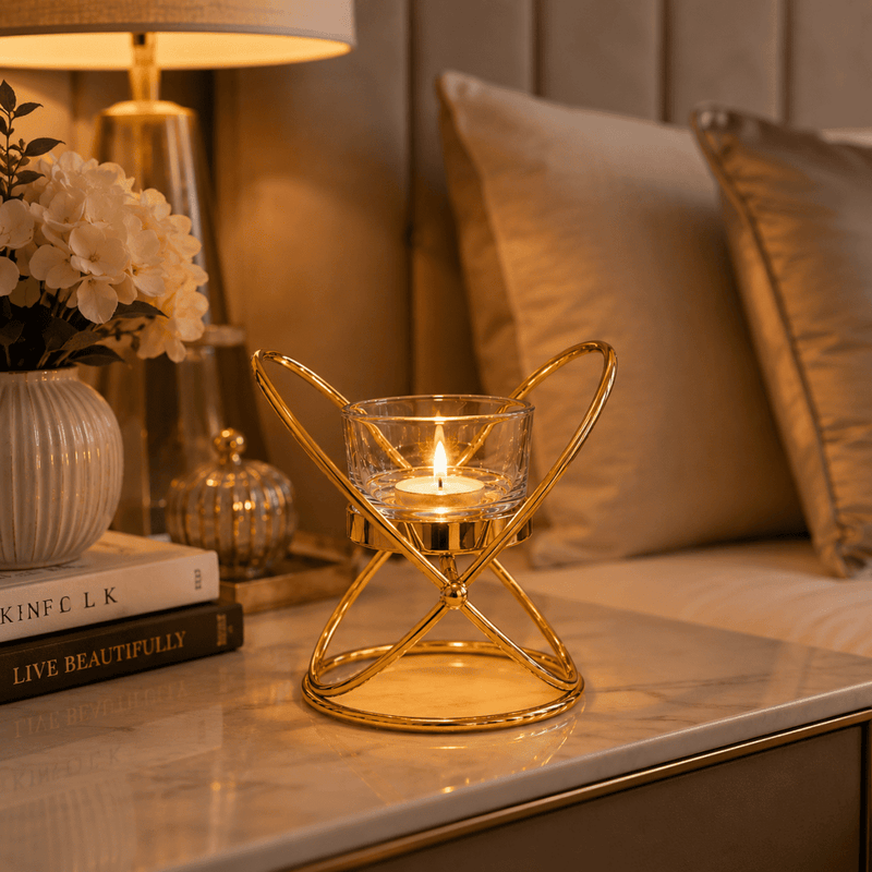 Elegant Black Candle Holder – Decorative Metal Candle Stand for Home & Table Décor