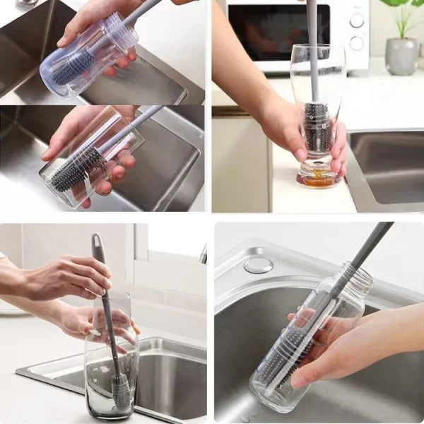 1 pcs Silicone Feeder Bottle Brush Glass Brush Cup Brushes Long Handle