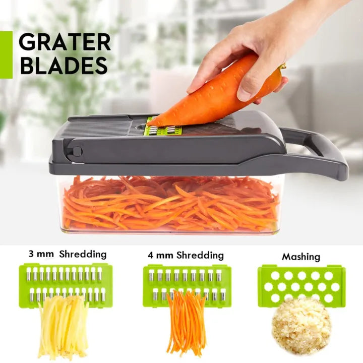 Multi-function Vegetable Cutter & Slicer with Storage Container