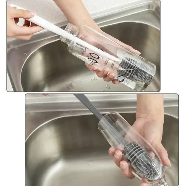 1 pcs Silicone Feeder Bottle Brush Glass Brush Cup Brushes Long Handle
