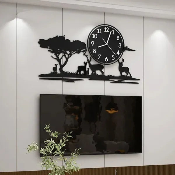 3D Jungle Wooden Wall Clock