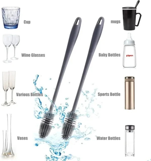 1 pcs Silicone Feeder Bottle Brush Glass Brush Cup Brushes Long Handle