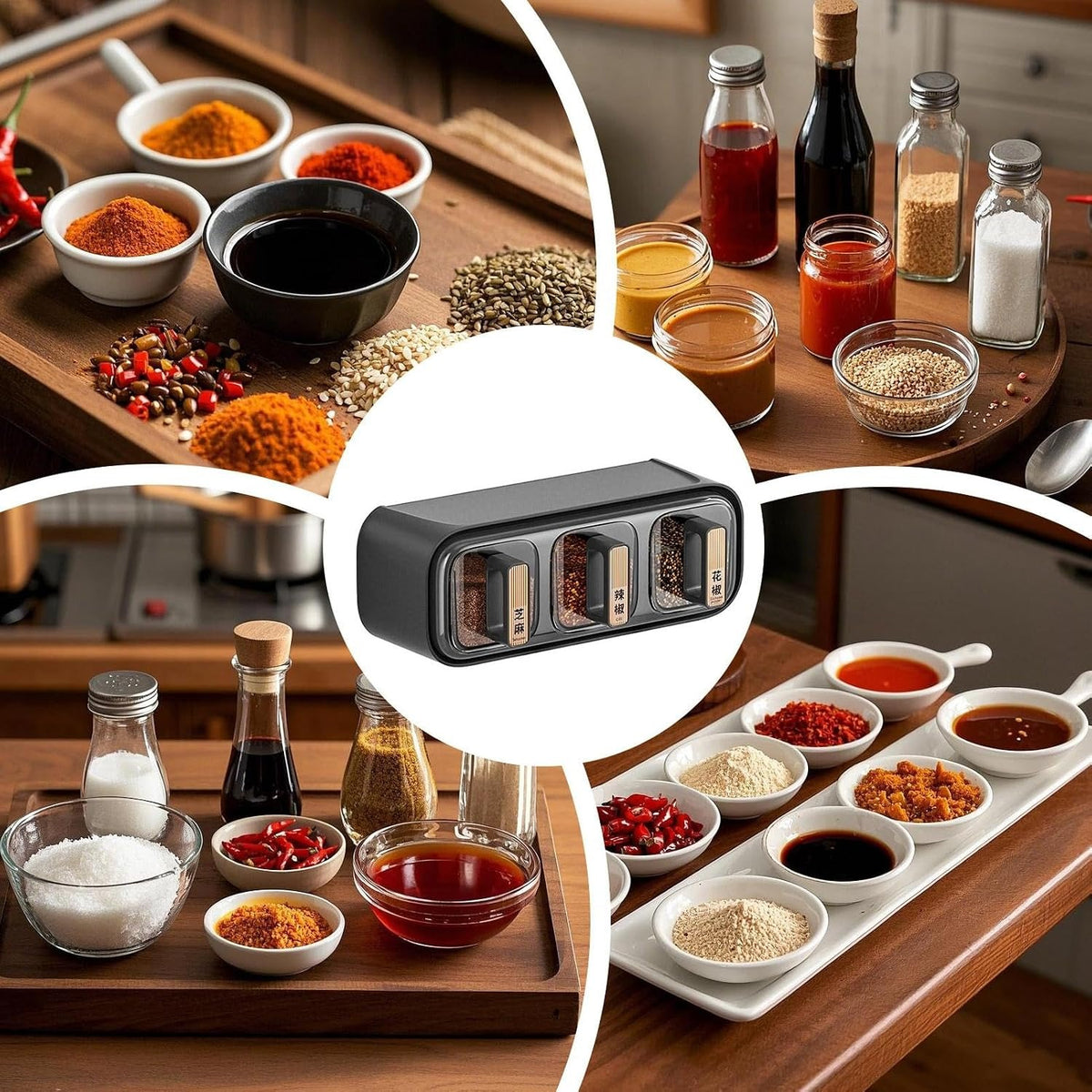 Wall Mounted Box Condiment Containers Space Saving Storage Durable Transparent Kitchen Organizer