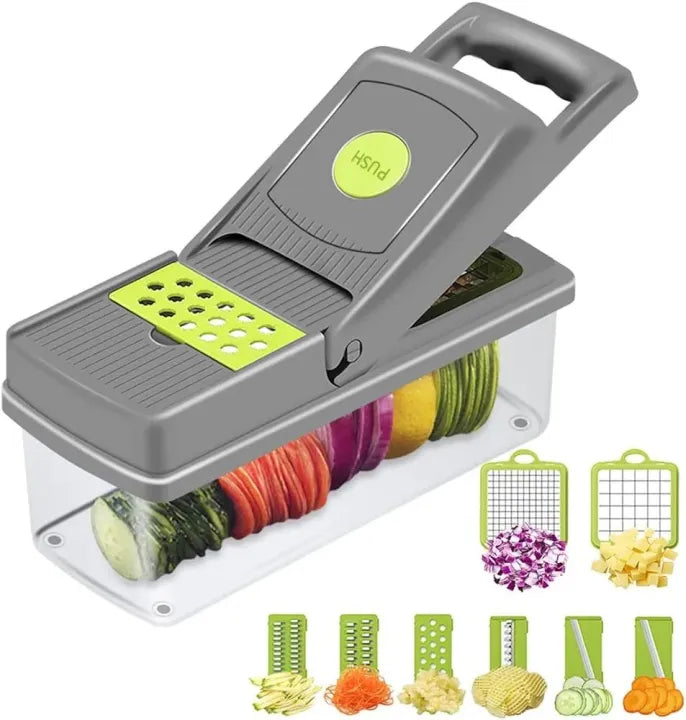 Multi-function Vegetable Cutter & Slicer with Storage Container