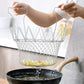 Stainless Steel Foldable Frying Basket - Collapsible Kitchen Chef Basket