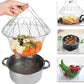 Stainless Steel Foldable Frying Basket - Collapsible Kitchen Chef Basket